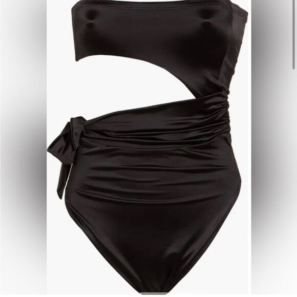 NEW Good American Side Tie Cuout One-Piece Swimsuit in Black Size 3 = L - Picture 10 of 10
